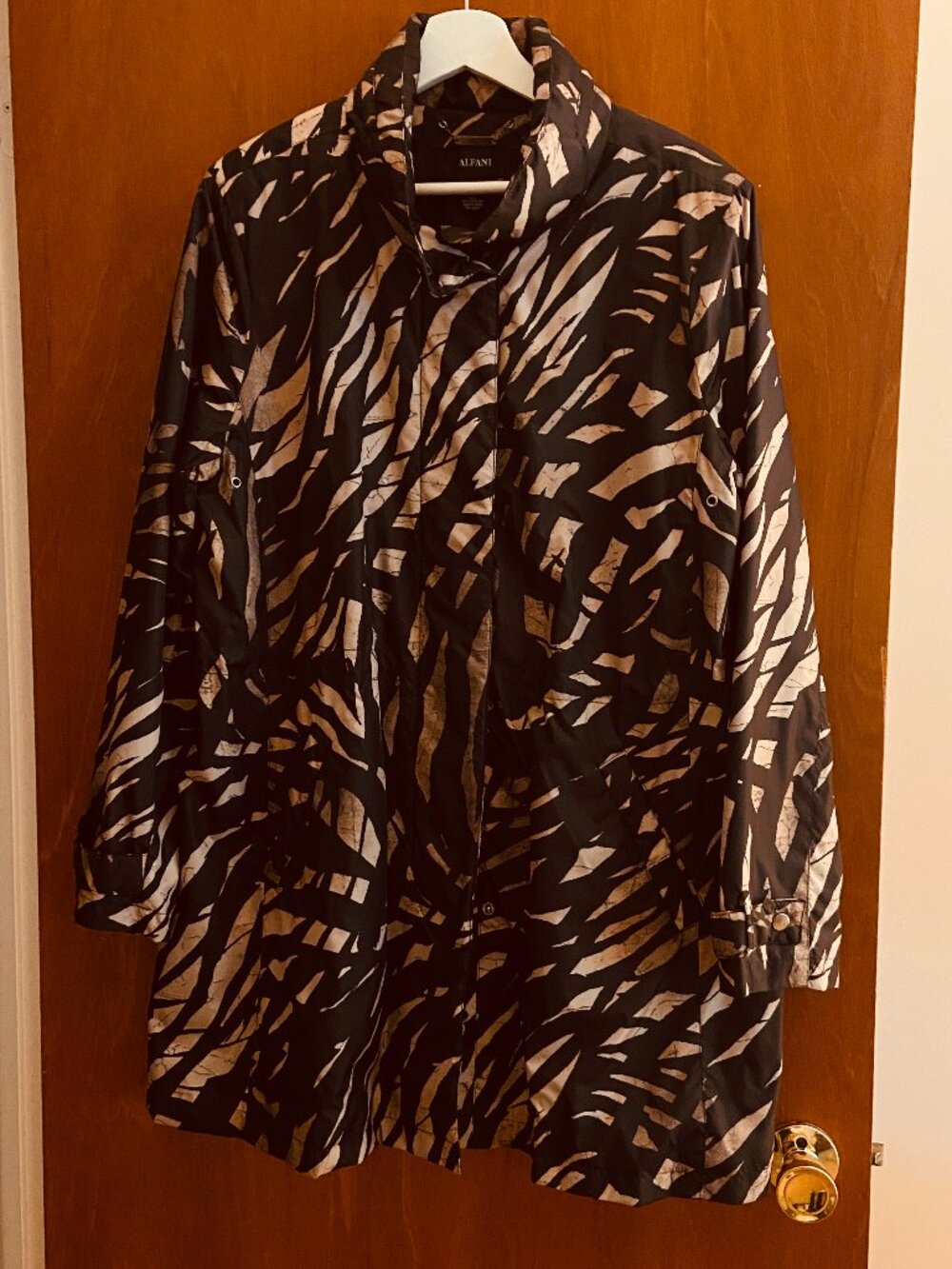 Alfani blank and tan multi-season coat